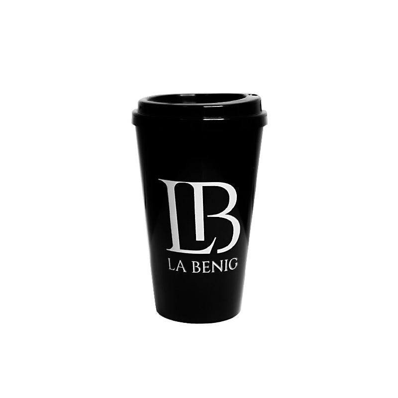La Benig Acrylic Tumbler – 500mL (Black, with Bucks-Style Lid)