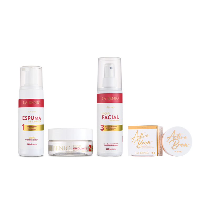 Combo Skin Care Kit + Active Brow Paste with Vitamin C for Perfect Eyebrows